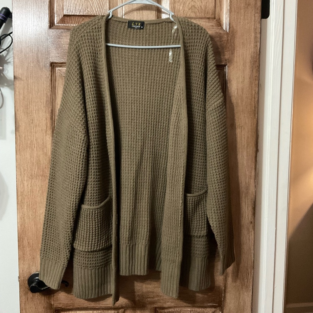 Waffle knit cardigan